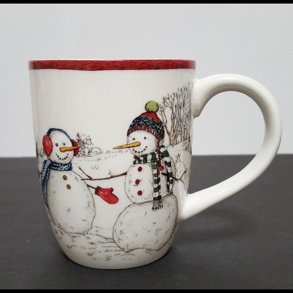 NEW Williams Sonoma Christmas Snowman Mug 14 OZ Earthenware - Picture 1 of 5